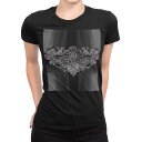tシャツ レディース 半袖 ブラック 黒 デザイン M L Tシャツ ティーシャツ T shirt 010252 花 白 黒