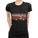 tシャツ レディース 半袖 ブラック 黒 デザイン M L Tシャツ ティーシャツ T shirt 010326 乗り物 車 赤