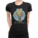 tシャツ レディース 半袖 ブラック 黒 デザイン M L Tシャツ ティーシャツ T shirt 010980 きりん 動物 英語