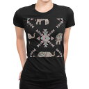 tシャツ レディース 半袖 ブラック 黒 デザイン M L Tシャツ ティーシャツ T shirt 011770 ゾウ 動物 模様