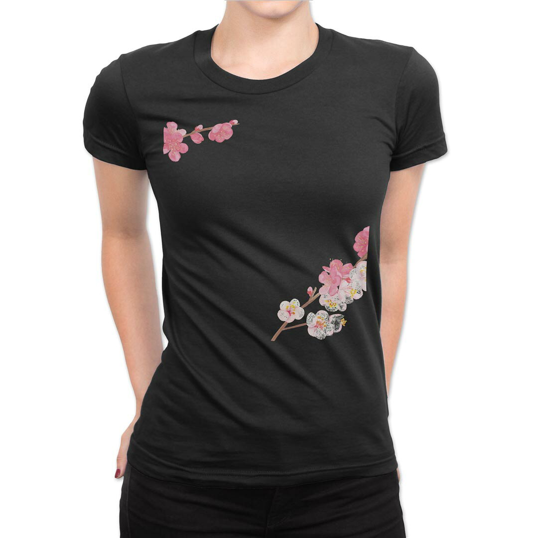 tシャツ レディース 半袖 ブラック 黒 デザイン M L Tシャツ ティーシャツ T shirt...
