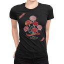 tシャツ レディース 半袖 ブラック 黒 デザイン M L Tシャツ ティーシャツ T shirt 012948 母の日 カーネーション 花