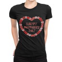 tシャツ レディース 半袖 ブラック 黒 デザイン M L Tシャツ ティーシャツ T shirt 012949 母の日 カーネーション 花