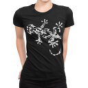 tシャツ レディース 半袖 ブラック 黒 デザイン M L Tシャツ ティーシャツ T shirt 013276 トカゲ モノトーン かっこいい