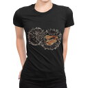 tシャツ レディース 半袖 ブラック 黒 デザイン M L Tシャツ ティーシャツ T shirt 013296 食べ物 絵 うに