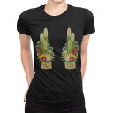 tシャツ レディース 半袖 ブラック 黒 デザイン M L Tシャツ ティーシャツ T shirt 013570 お正月 門松 椿