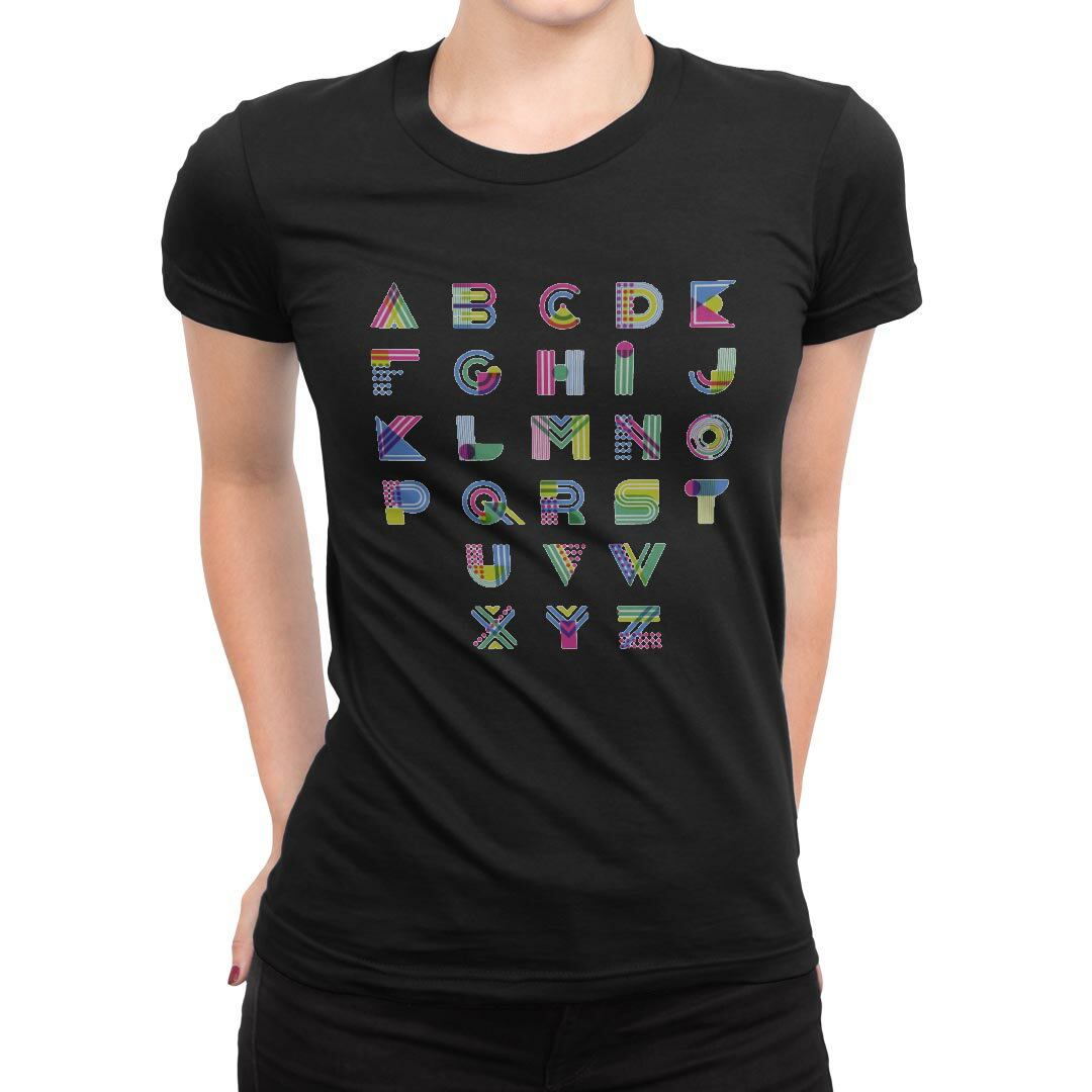 tシャツ レディース 半袖 ブラック 黒 デザイン M L Tシャツ ティーシャツ T shirt 013978 英語　アルファベット