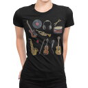 tシャツ レディース 半袖 ブラック 黒 デザイン M L Tシャツ ティーシャツ T shirt 014170 音楽 楽器 ミュージック