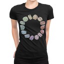 tシャツ レディース 半袖 ブラック 黒 デザイン M L Tシャツ ティーシャツ T shirt 014377 マカロン スイーツ パステル