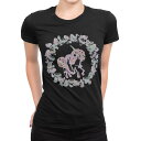 tシャツ レディース 半袖 ブラック 黒 デザイン M L Tシャツ ティーシャツ T shirt 014461 ユニコーン 蝶 パステル