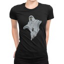 tシャツ レディース 半袖 ブラック 黒 デザイン M L Tシャツ ティーシャツ T shirt 014713 ハロウィン おばけ