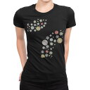 tシャツ レディース 半袖 ブラック 黒 デザイン M L Tシャツ ティーシャツ T shirt 015256 雪 雪の結晶 クリスマス