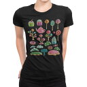 tシャツ レディース 半袖 ブラック 黒 デザイン M L Tシャツ ティーシャツ T shirt 015565 お菓子 紅茶 かわいい