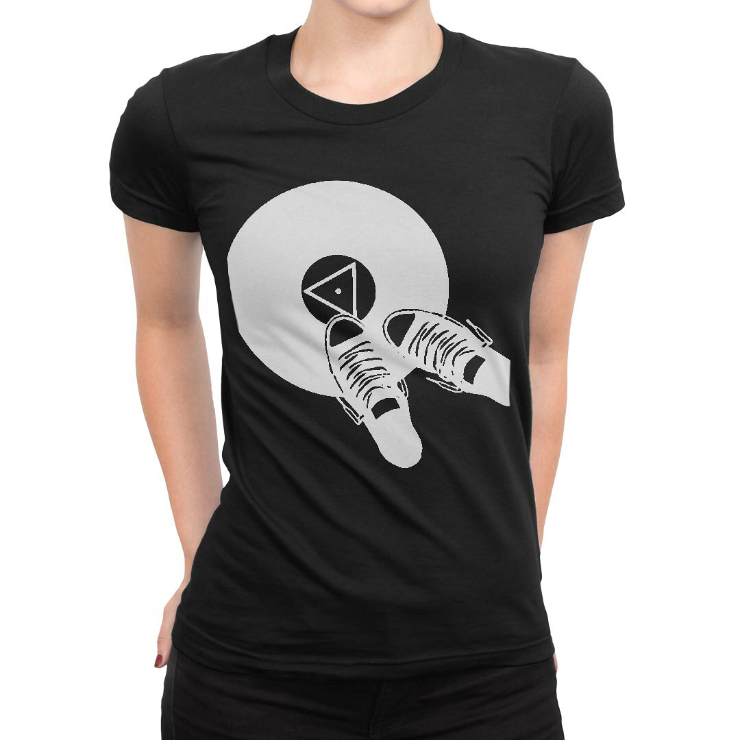 tシャツ レディース 半袖 ブラック 黒 デザイン M L Tシャツ ティーシャツ T shirt 015671 靴　CD　モ..