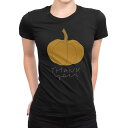 tシャツ レディース 半袖 ブラック 黒 デザイン M L Tシャツ ティーシャツ T shirt 015749 かぼちゃ 食べ物 野菜