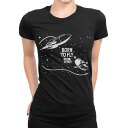 tシャツ レディース 半袖 ブラック 黒 デザイン M L Tシャツ ティーシャツ T shirt 016027 宇宙 地球 星