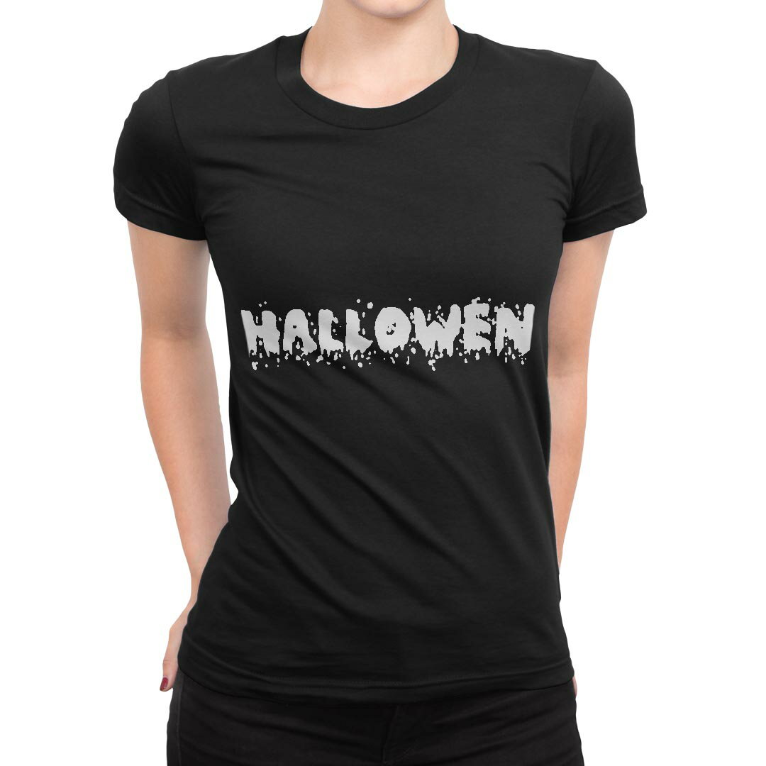 tシャツ レディース 半袖 ブラック 黒 デザイン M L Tシャツ ティーシャツ T shirt 016070 ハロウィン 英語 飾り