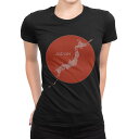 tシャツ レディース 半袖 ブラック 黒 デザイン M L Tシャツ ティーシャツ T shirt 016182 日本 日本地図