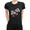 tシャツ レディース 半袖 ブラック 黒 デザイン M L Tシャツ ティーシャツ T shirt 016455 さくら 植物