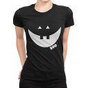 tシャツ レディース 半袖 ブラック 黒 デザイン M L Tシャツ ティーシャツ T shirt 017454 顔 かぼちゃ パンプキン