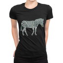 tシャツ レディース 半袖 ブラック 黒 デザイン M L Tシャツ ティーシャツ T shirt 017539 しまうま zebra 動物
