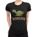 tシャツ レディース 半袖 ブラック 黒 デザイン M L Tシャツ ティーシャツ T shirt 017550 ダイナソー 恐竜 Dinosaur