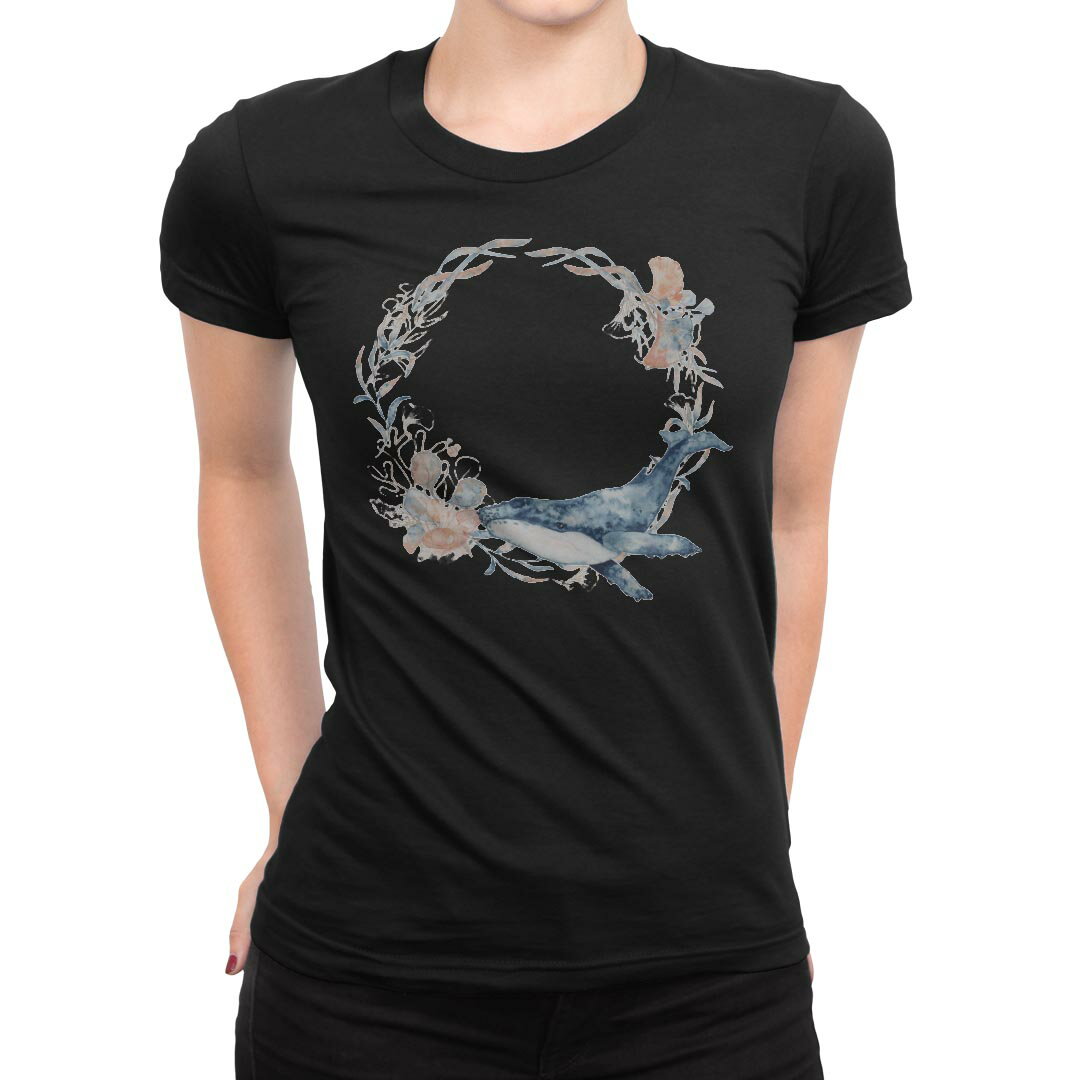 tシャツ レディース 半袖 ブラック 黒 デザイン M L Tシャツ ティーシャツ T shirt 017661 海　sea　く..