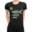 tシャツ レディース 半袖 ブラック 黒 デザイン M L Tシャツ ティーシャツ T shirt 017692 こいのぼり カラフル 鯉のぼり
