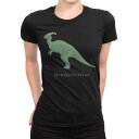tシャツ レディース 半袖 ブラック 黒 デザイン M L Tシャツ ティーシャツ T shirt 017697 パラサウロロフス Parasaurolophu...
