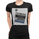 tシャツ レディース 半袖 ブラック 黒 デザイン S M L XL Tシャツ ティーシャツ T shirt 017758 子供の日 鯉のぼり 模様 モチーフ