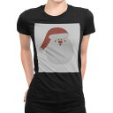 tシャツ レディース 半袖 ブラック 黒 デザイン S M L XL Tシャツ ティーシャツ T shirt 017815 クリスマス サンタさん クリスマス
