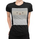 tシャツ レディース 半袖 ブラック 黒 デザイン S M L XL Tシャツ ティーシャツ T shirt 017819 クリスマス サンタ 顔 かわいい クリスマス