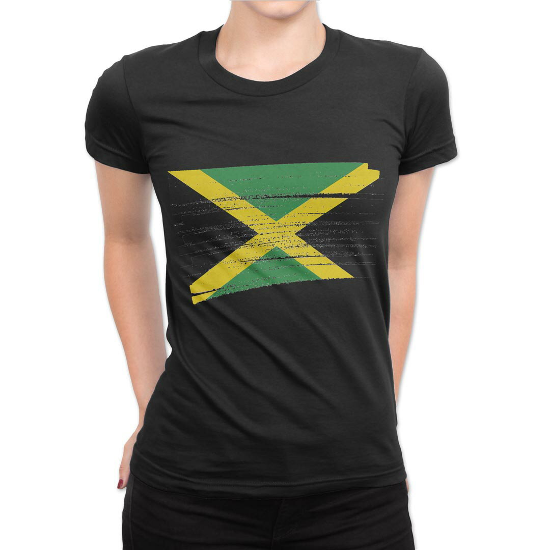 tシャツ レディース 半袖 ブラック 黒 デザイン M L Tシャツ ティーシャツ T shirt 018477 jamaica ジャマイカ