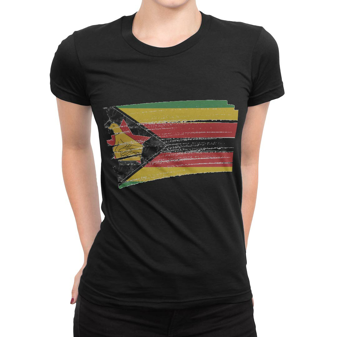 tシャツ レディース 半袖 ブラック 黒 デザイン M L Tシャツ ティーシャツ T shirt 018606 zimbabwe ジ..
