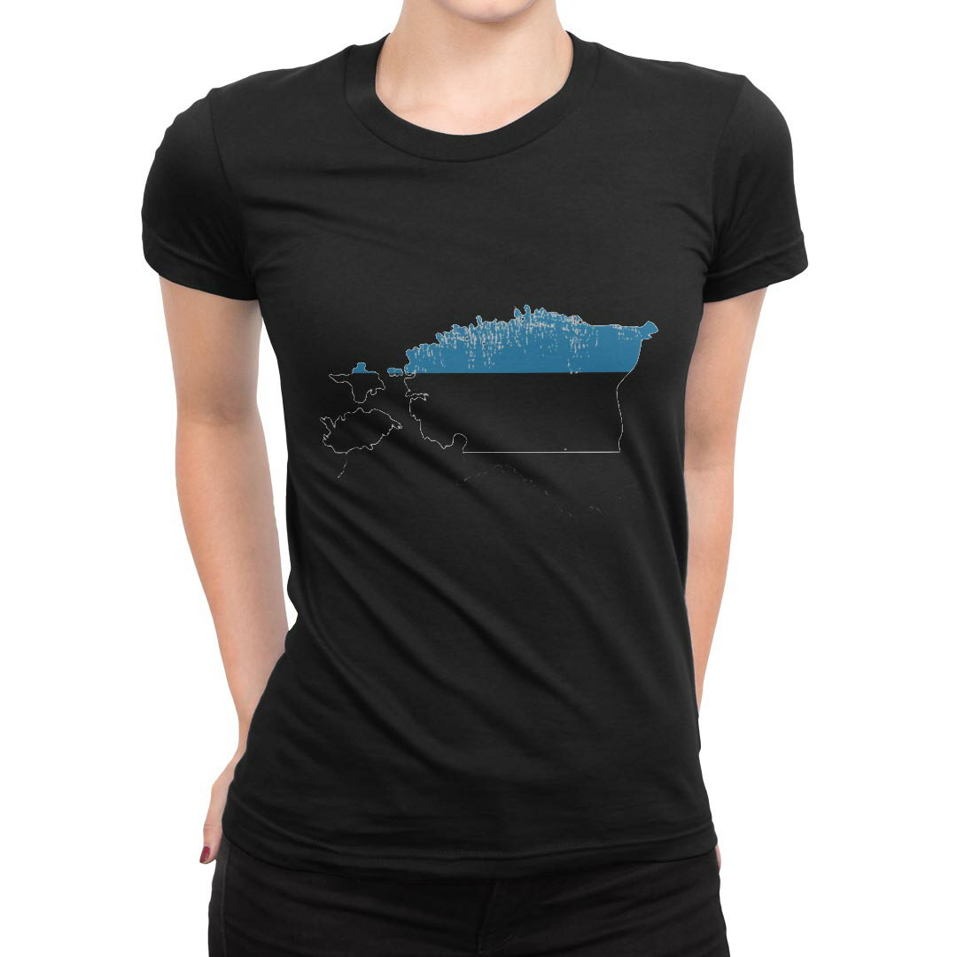 tシャツ レディース 半袖 ブラック 黒 デザイン M L Tシャツ ティーシャツ T shirt 018823 estonia エストニア
