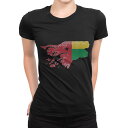tシャツ レディース 半袖 ブラック 黒 デザイン M L Tシャツ ティーシャツ T shirt 018843 guinea_bissau ギニアビサウ