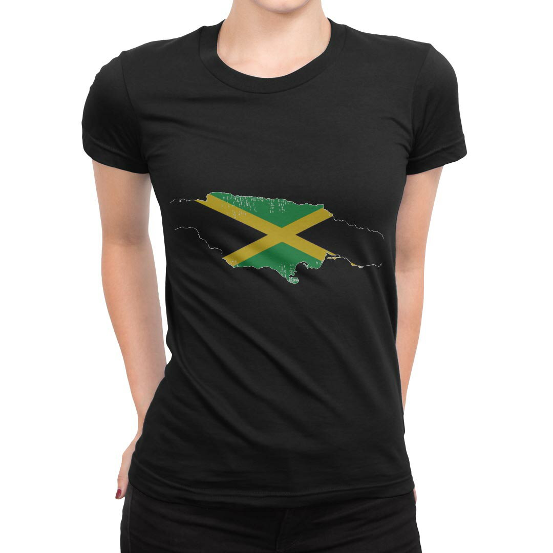 tシャツ レディース 半袖 ブラック 黒 デザイン M L Tシャツ ティーシャツ T shirt 018858 jamaica ジャマイカ