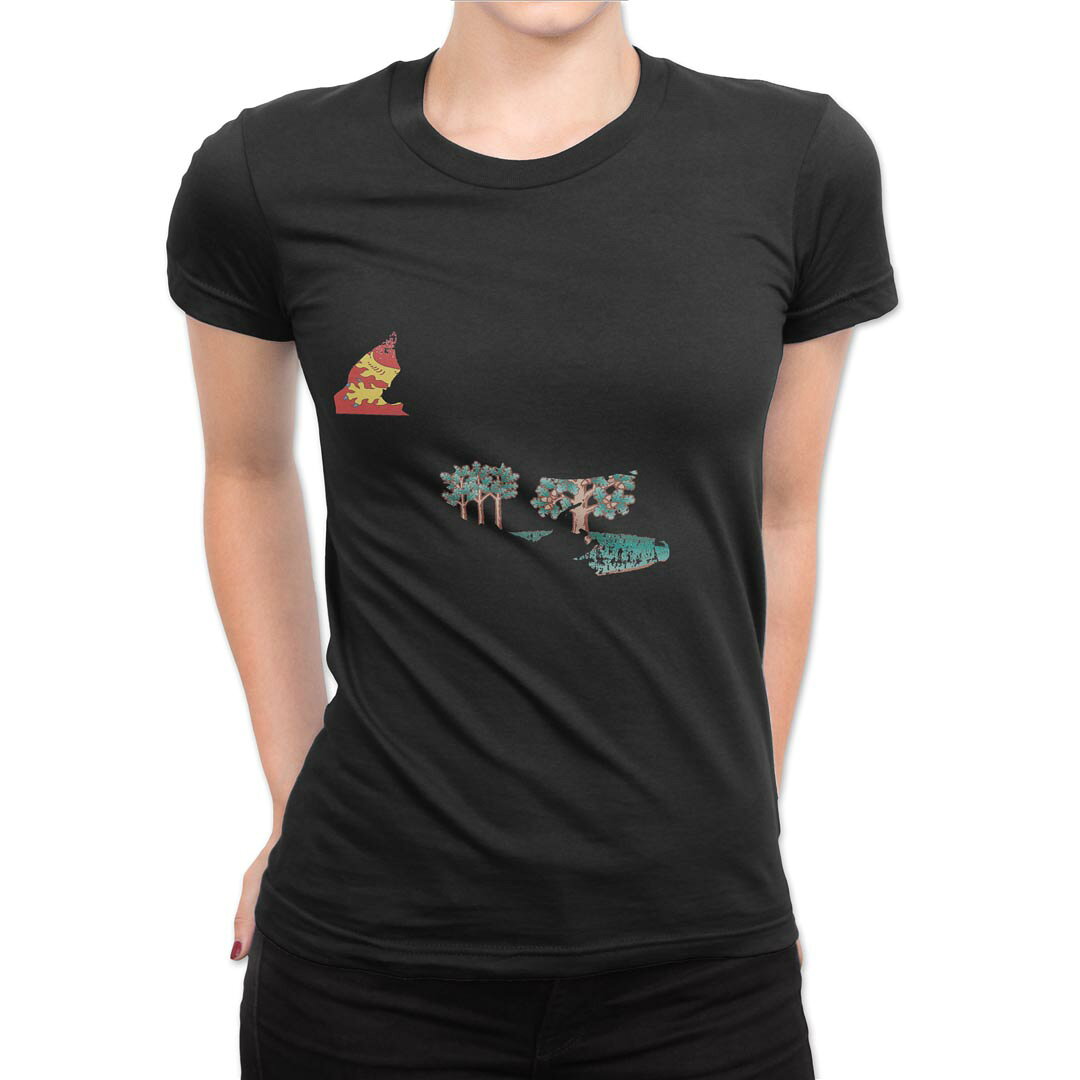 tシャツ レディース 半袖 ブラック 黒 デザイン M L Tシャツ ティーシャツ T shirt 018925 プリンス・エドワード島 kabekore-11278137 kabeコレ パッケージ画像