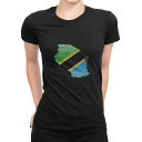 tシャツ レディース 半袖 ブラック 黒 デザイン M L Tシャツ ティーシャツ T shirt 018963 tanzania タンザニア