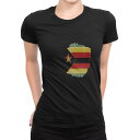 tシャツ レディース 半袖 ブラック 黒 デザイン M L Tシャツ ティーシャツ T shirt 018990 zimbabwe ジンバブエ