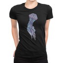 tシャツ レディース 半袖 ブラック 黒 デザイン M L Tシャツ ティーシャツ T shirt 018998 クラゲ