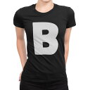 tシャツ レディース 半袖 ブラック 黒 デザイン M L Tシャツ ティーシャツ T shirt 019182 文字 b アルファベット