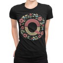 tシャツ レディース 半袖 ブラック 黒 デザイン M L Tシャツ ティーシャツ T shirt 019286 文字 q アルファベット