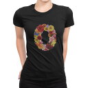 tシャツ レディース 半袖 ブラック 黒 デザイン M L Tシャツ ティーシャツ T shirt 019296 文字 0