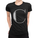 tシャツ レディース 半袖 ブラック 黒 デザイン M L Tシャツ ティーシャツ T shirt 019344 文字 c アルファベット