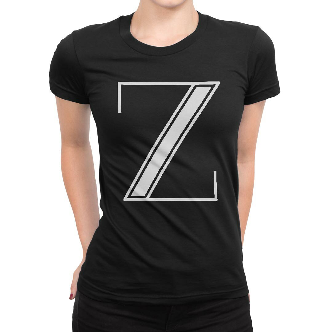 tシャツ レディース 半袖 ブラック 黒 デザイン M L Tシャツ ティーシャツ T shirt 019367 文字 z アルファベット