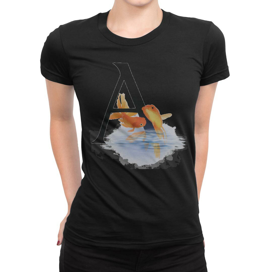 tシャツ レディース 半袖 ブラック 黒 デザイン M L Tシャツ ティーシャツ T shirt 019443 文字 a アルファベット