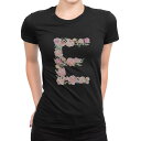 tシャツ レディース 半袖 ブラック 黒 デザイン M L Tシャツ ティーシャツ T shirt 019479 文字 e アルファベット