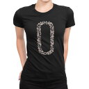 tシャツ レディース 半袖 ブラック 黒 デザイン M L Tシャツ ティーシャツ T shirt 019575 文字 o アルファベット