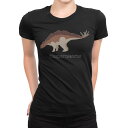 tシャツ レディース 半袖 ブラック 黒 デザイン M L Tシャツ ティーシャツ T shirt 019793 恐竜 Hesperosaurus ヘスペロサウ...